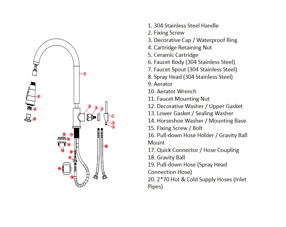 Pull-Down Mixer Faucet