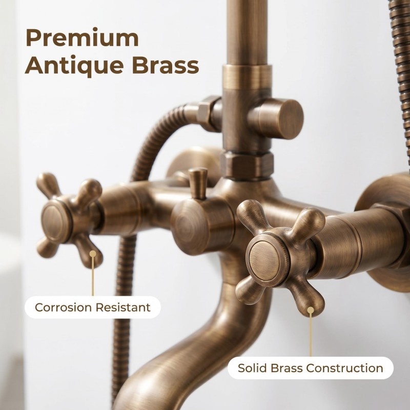 Handheld shower and wall-mounted faucet set